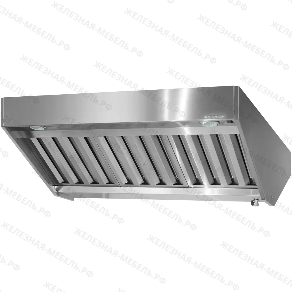 Зонт вытяжной полуоткрытый ЗВПб 400х1000х1600 «Base» островной (к-т светильников)