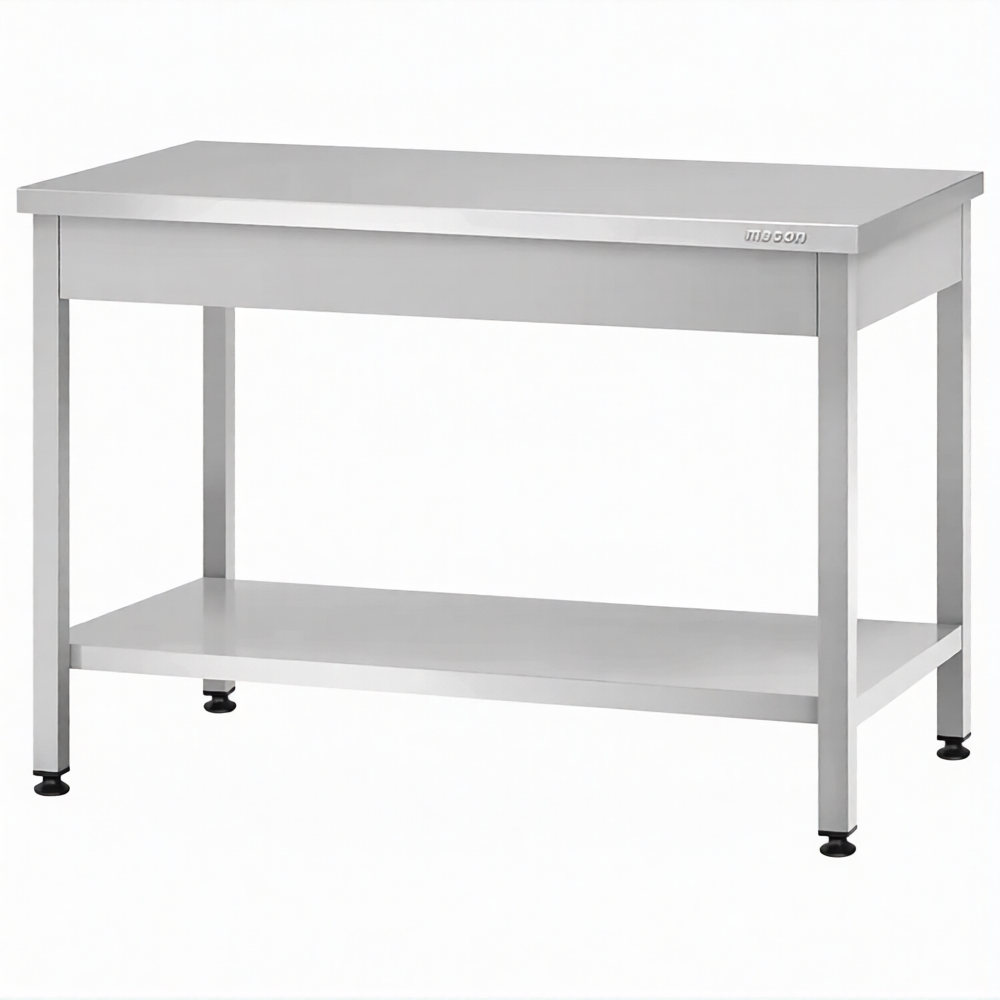 Стол производственный СПРп - 860х1000х800 «Profi Inox» (полка сплошная)