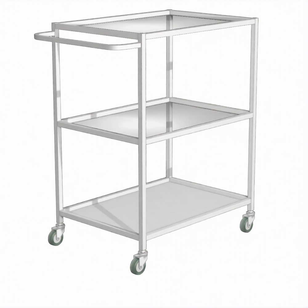 Стол инструментальный (колеса резина) Ти-2 (каркас белый)