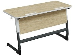 Стол 2-местный школьный 3-5 г/р "Логика" с наклоном столешницы 0-15° (дуб "Бардолино", м/к белый/графит)
