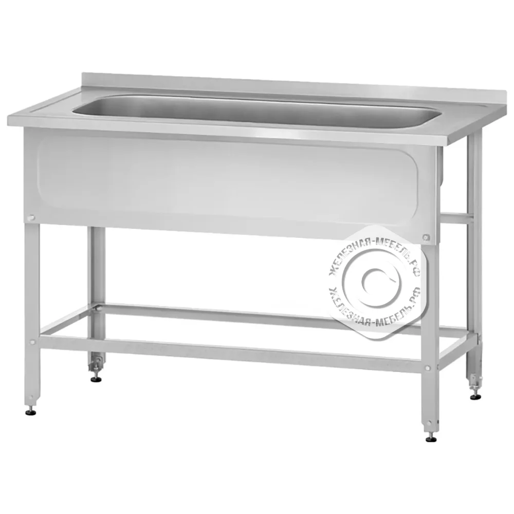 Ванна котломойка ВМЦн 860х1200х600  1 м/о 380х960х510, борт, экран (ножка угл.)