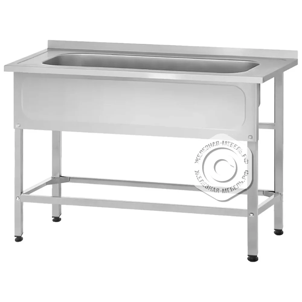 Ванна котломойка ВМЦн 860х1200х600  1 м/о 380х960х510, борт, экран (ножка проф. 40х40)