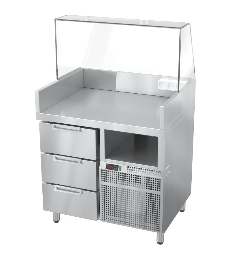 Станция для бургеров и хот-догов БАВАРИЯ БХС-900.700-02-4 (с лайт-боксом)