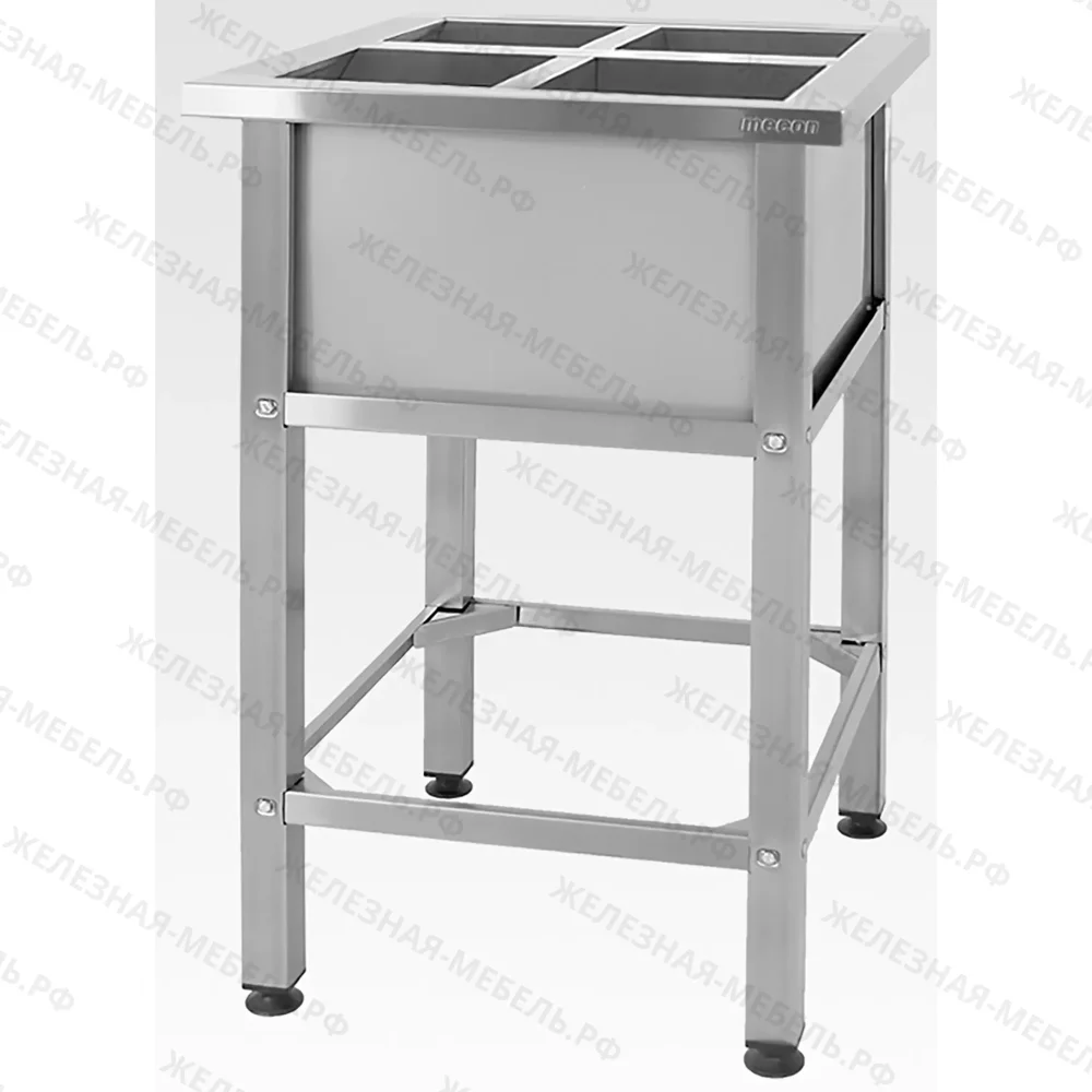 Ванна моечная для обработки яиц ВМСн 860х530х530  4 м/о (ножка проф., тр. 40х40)