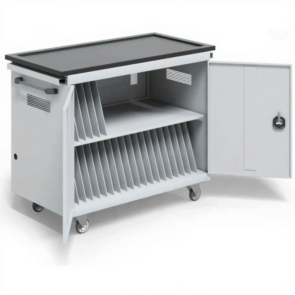 Тележка для хранения и зарядки 26 ноутбуков (17,3 дюймов) с электросхемой