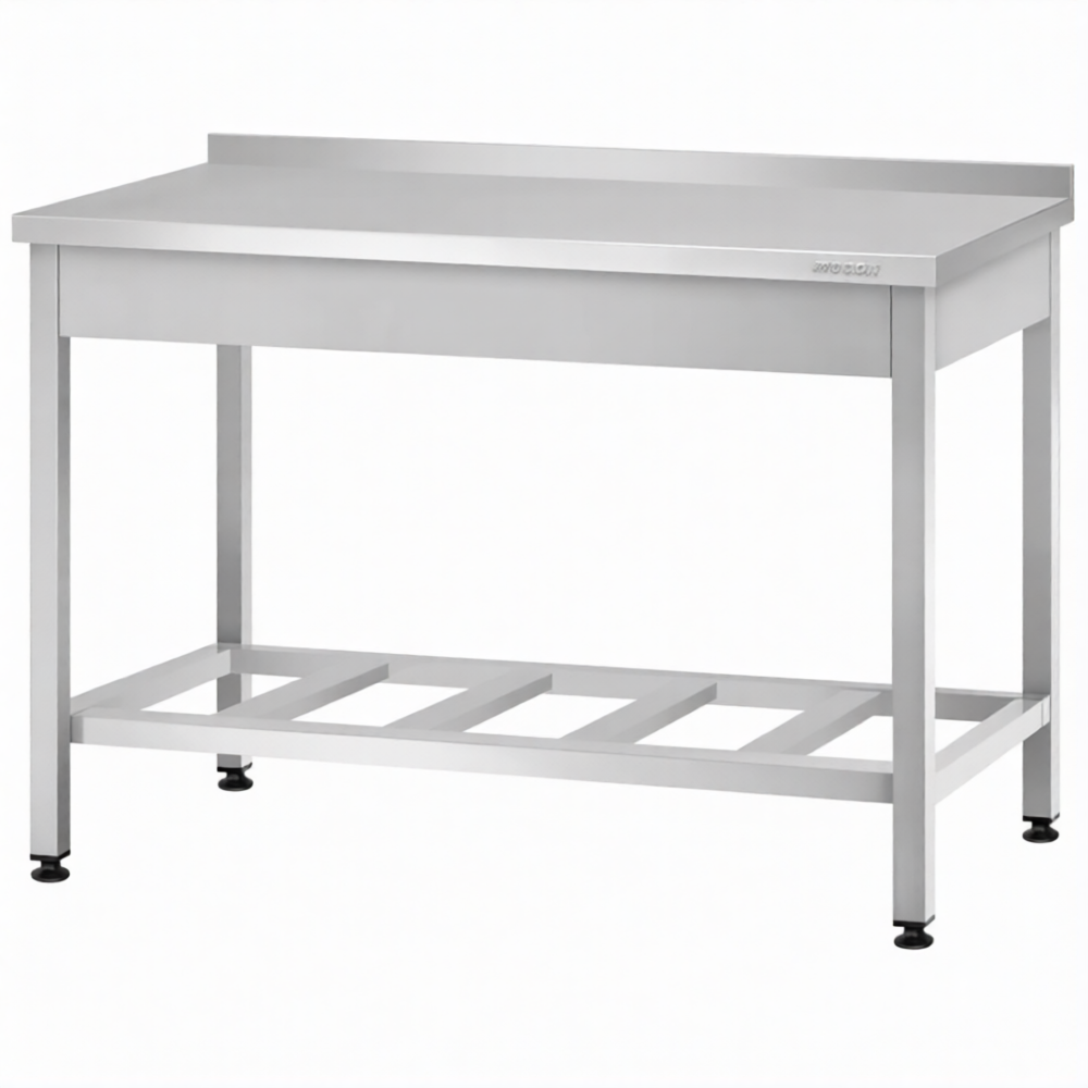 Стол производственный СПРп - 860х1000х600 «Profi Inox», борт (полка-решетка)