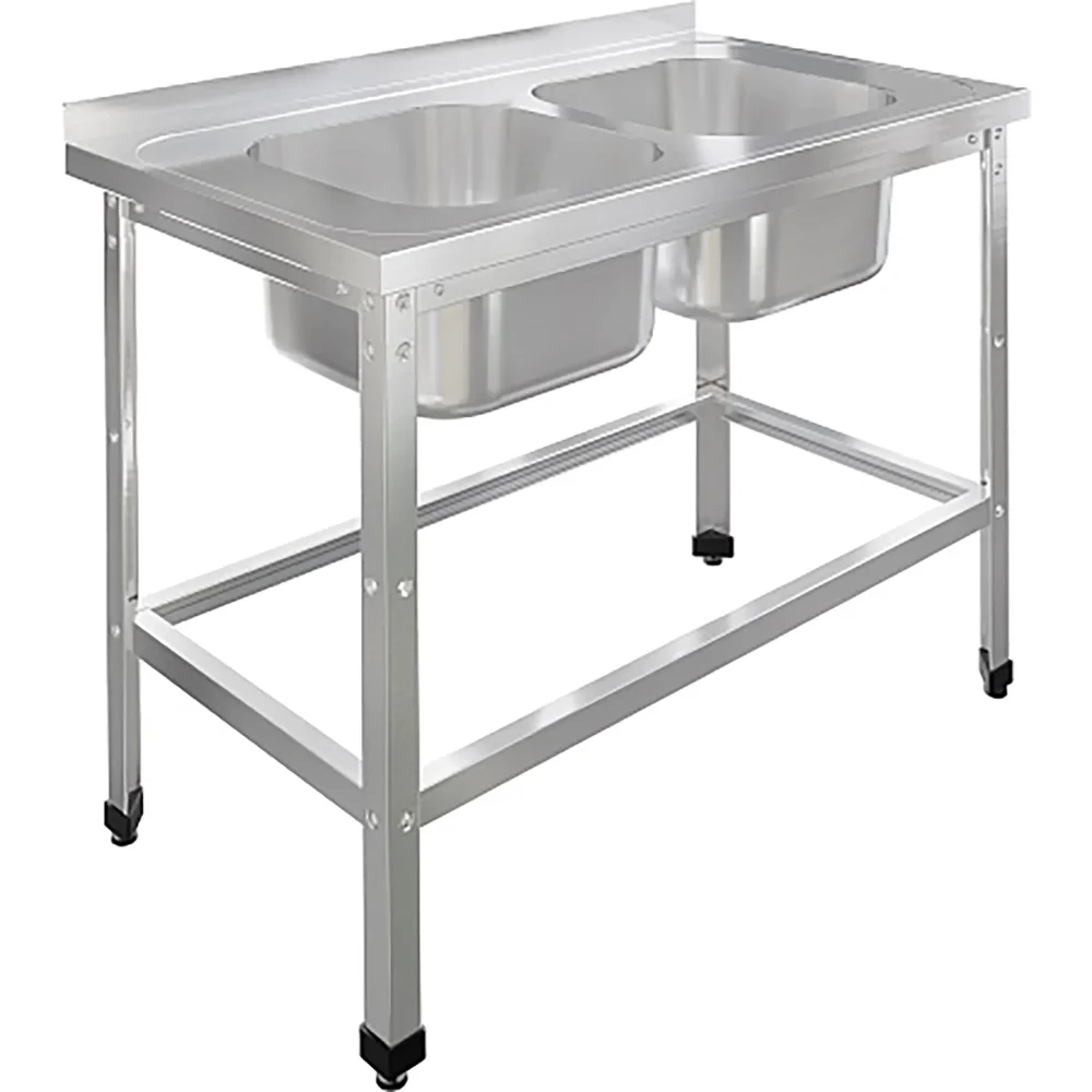 Ванна моечная двухсекционная цельнотянутая с бортом ВМЦ-2/10/6-БО-ЭН