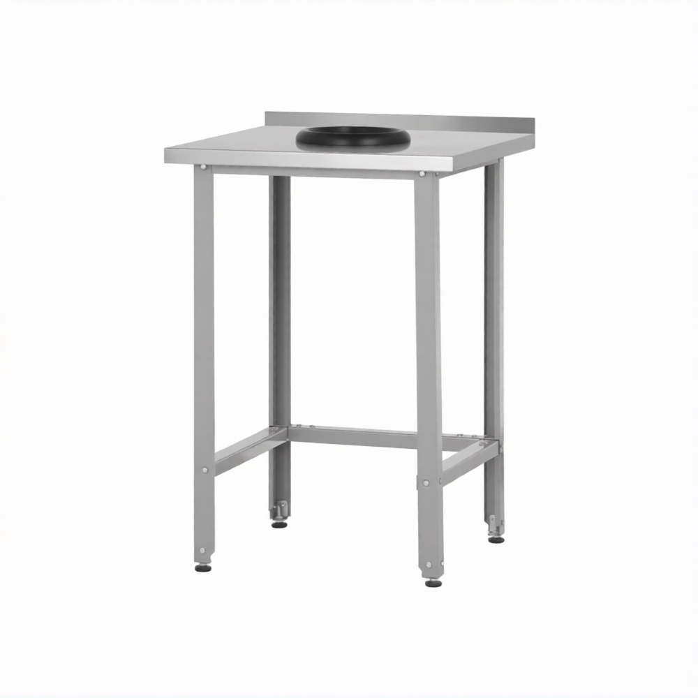 Стол СПРн 860х1500х600 «Norma Ral» сбор отходов, борт (полка-обвязка разб.; ножка проф., тр. 40)