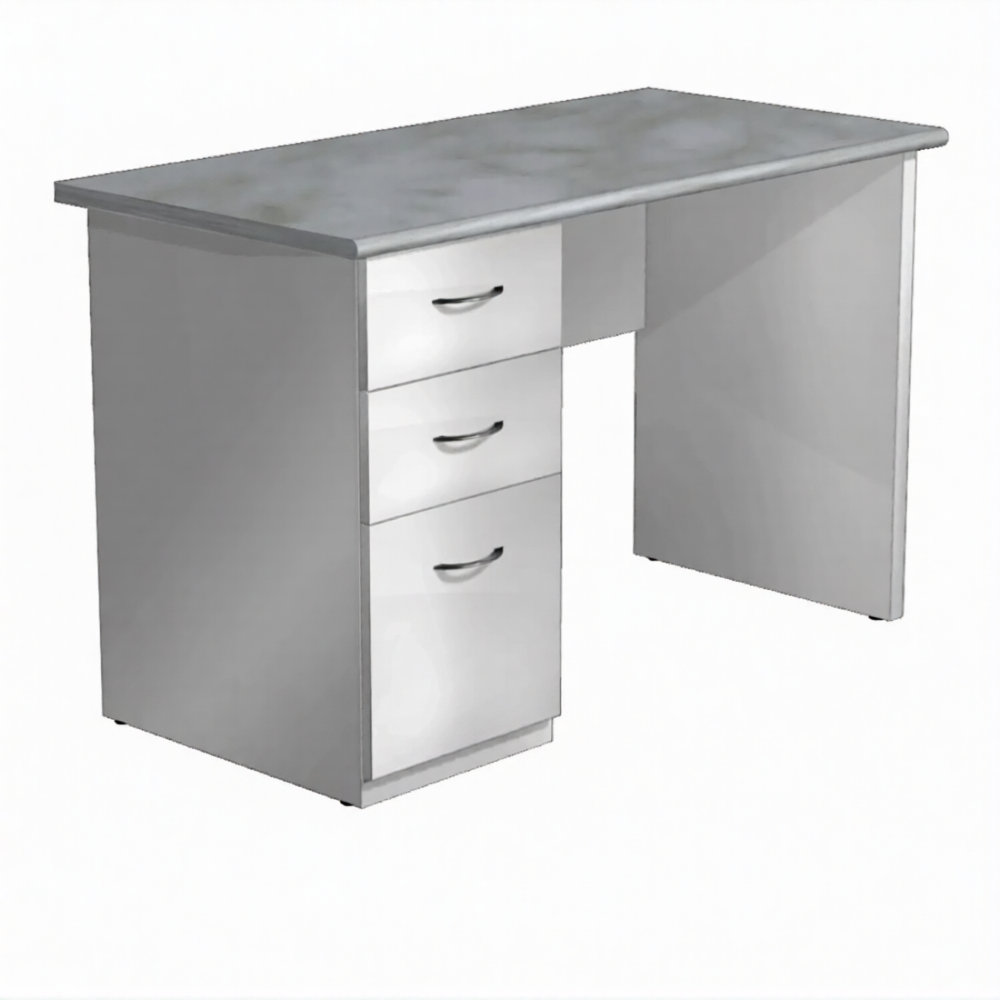 Стол рабочий металлический СЛМ-2.1 (столешница постформинг серый, каркас серый)