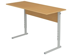 Стол школьный 2-местный 4-6 г/р регулируемый (бук, м/к серый, прямоугольная труба)