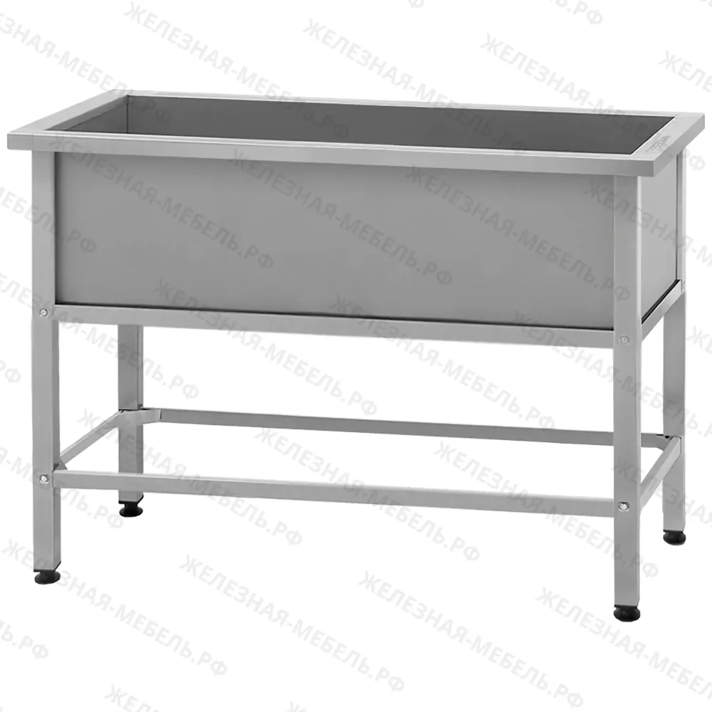 Ванна моечная ВМСн 1010  1 м/о 910х430х350 (полка с отв. борт; ножка проф. тр. 40х40)