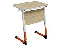 Стол 1-местный школьный 5-7 г/р "Альтер" регулируемый (дуб "Бардолино", м/к белый/оранжевый)