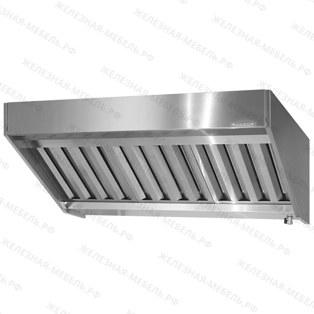 Зонт приточно-вытяжной полуоткрытый ЗППн 400х800х1000 «Norma Inox» пристенный