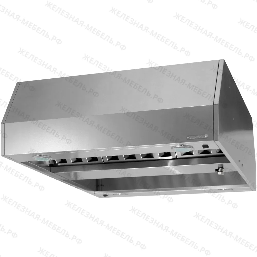 Зонт приточно-вытяжной закрытый ЗПЗн 400х2000х2000 «Norma Inox» островной (к-т светильников)