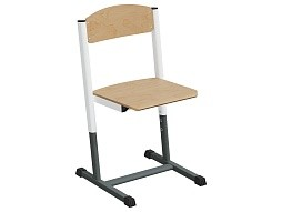 Стул школьный ученический 3-5 г/р "Альтер" регулируемый (фанера, м/к белый/графит)