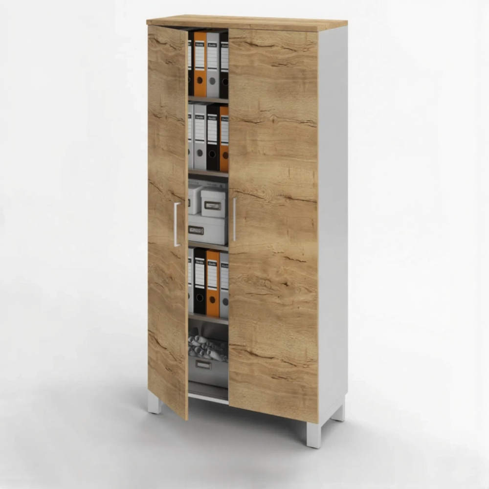 Шкаф для документов ШД-23 без замка (ЛДСП дуб вотан, каркас серый)