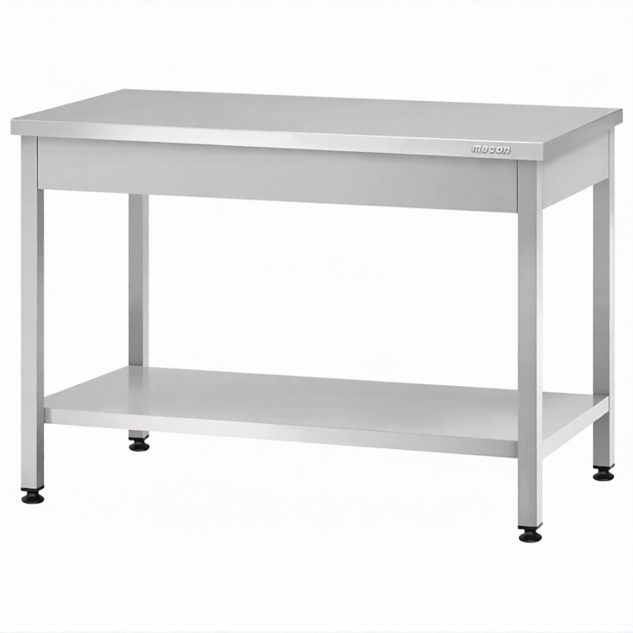 Стол производственный СПРп - 860х1000х800 «Profi Inox» (полка сплошная)