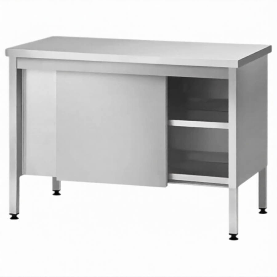 Стол производственный закрытый СПЗп 860х1000х600 «Profi Ral», двери-купе, полка сплошная