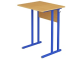 Стол школьный 1-местный 3 г/р нерегулируемый (бук "Бавария", м/к синий, квадратная труба)