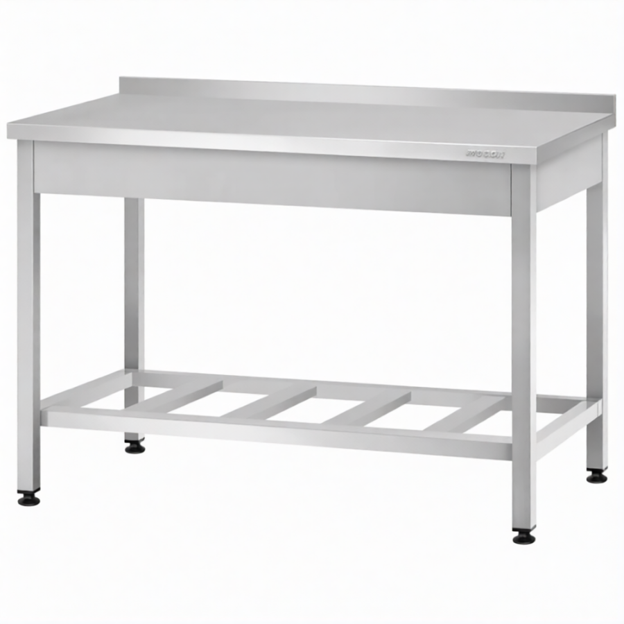 Стол производственный СПРп - 860х1500х800 «Profi Inox», борт (полка-решетка)