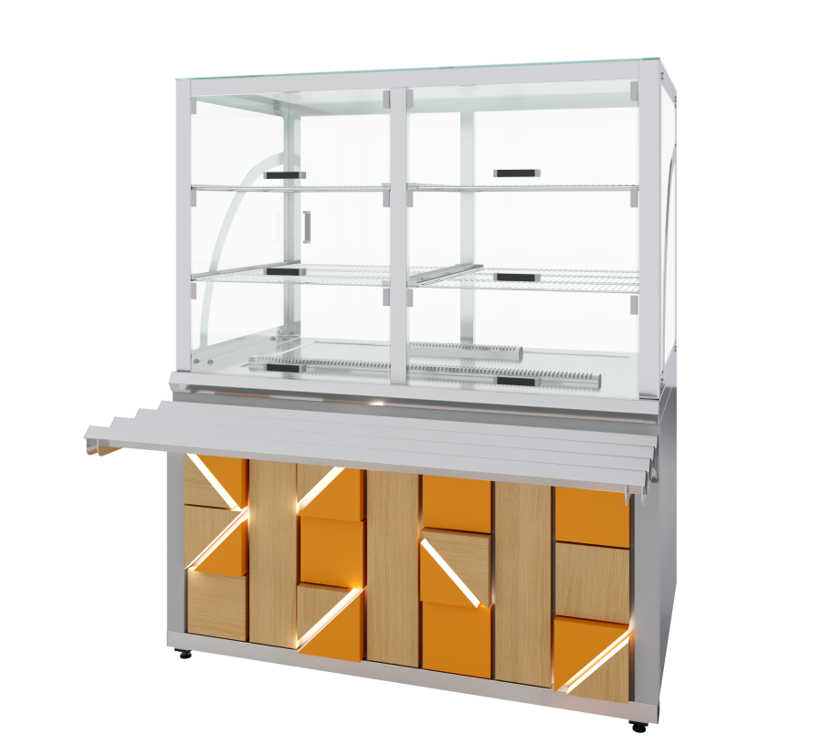 Прилавок холодильный Junior Luxstahl ПХК (С)-1200 Premium (нерж.)