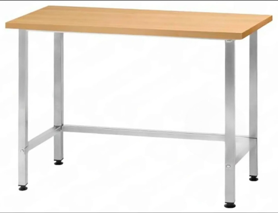 Стол кондитерский СПРн 860х1200х700 «Norma Inox» бук/40 (полка-обвязка разб.; ножка проф., тр. 40)