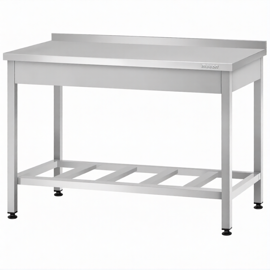 Стол производственный СПРп - 860х1500х800 «Profi Inox», борт (полка-решетка)