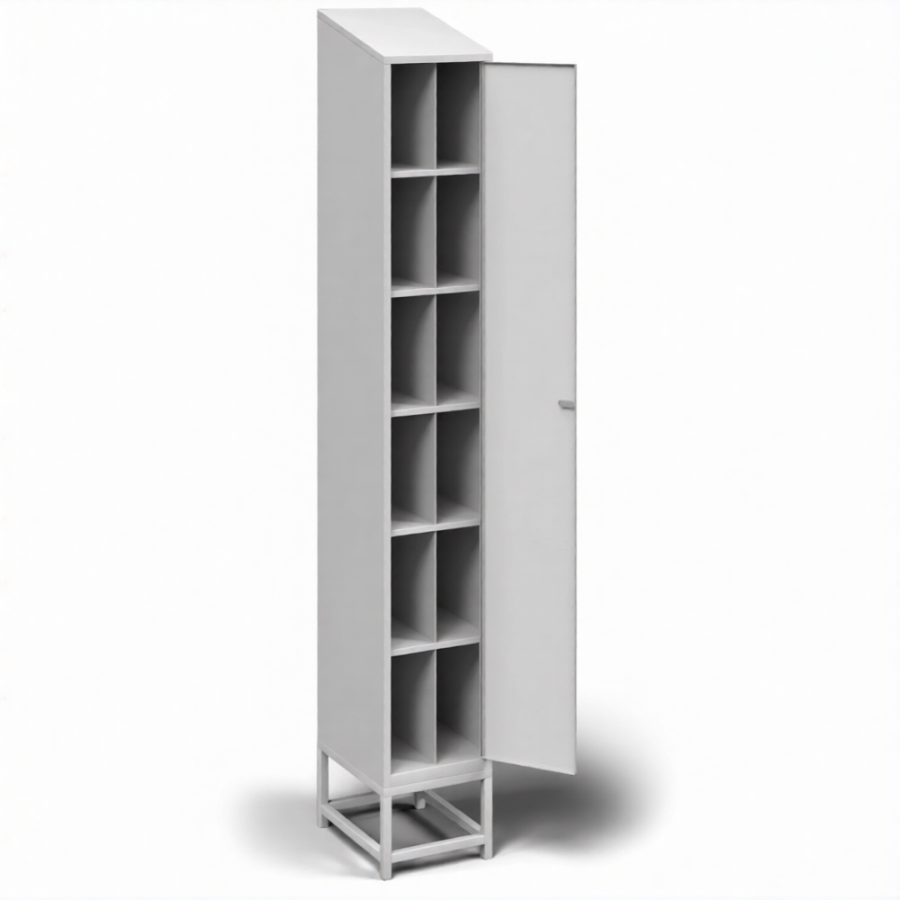 Шкаф для 12 противогазов ХПГ-12/п, с дверью, наклонная крыша (2100(1800)х300х396)