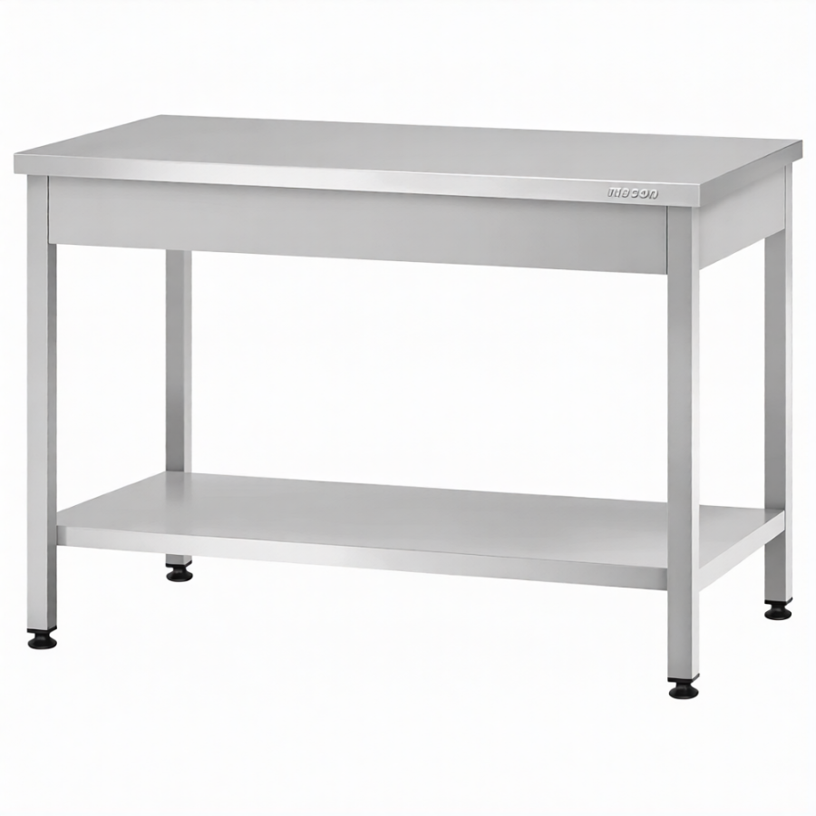 Стол производственный СПРп - 860х1000х800 «Profi Inox» (полка сплошная)