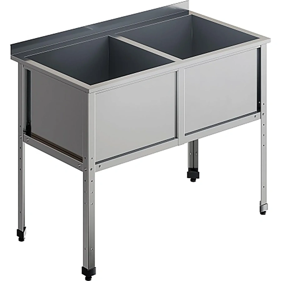 Ванна моечная двухсекционная с бортом ВМС-2/6-Б-ЭК